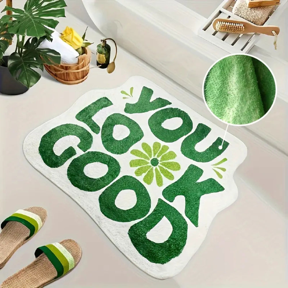 Bath mat – Soft cotton-polyester blend – Cheerful design – Non-slip and absorbent – Ideal for bathroom or kitchen 0