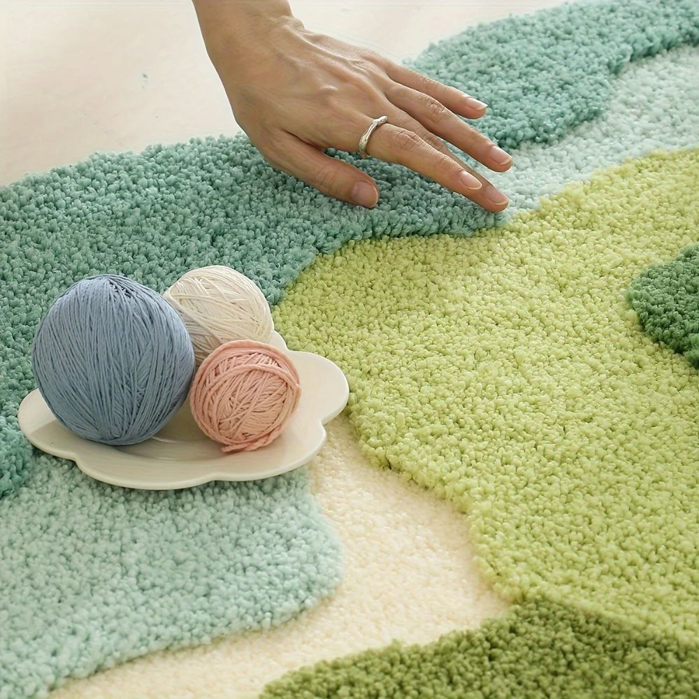 Bath mat – Soft microfiber blend – Nature-inspired moss design – Non-slip and absorbent – 24 x 17 in 5