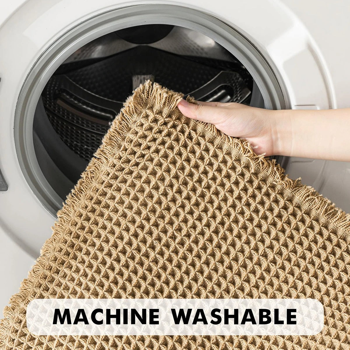 Bath mat – Soft polyester – Modern waffle design – Non-slip and absorbent – 17 x 24 in 4