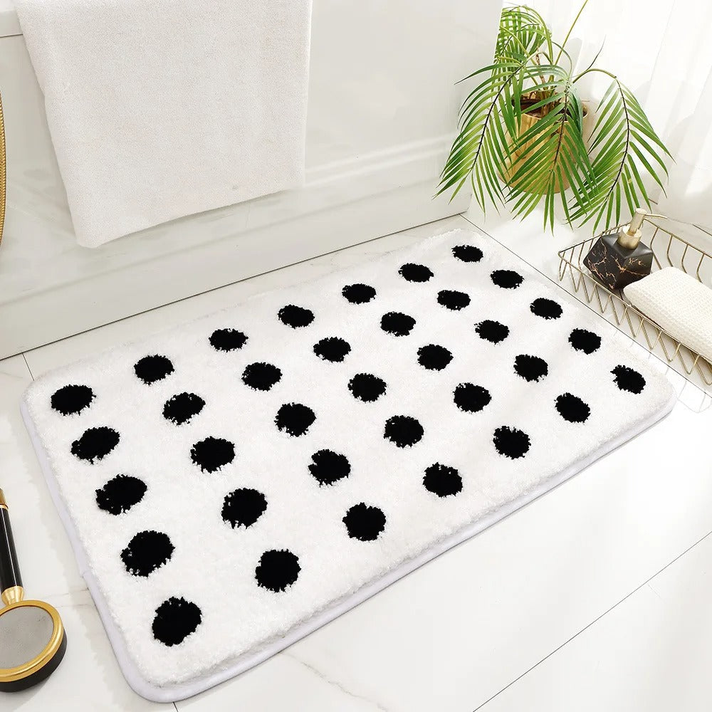 Bath mat – Super soft microfiber – Non-slip TPR backing – Stylish geometric design 0