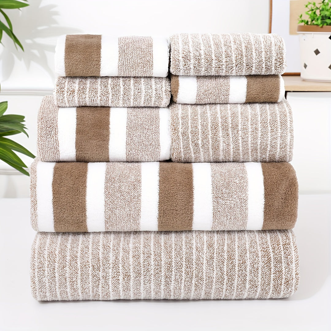 Bath towel set – Luxurious coral microfiber – Ultra-soft and quick-drying – 8-piece spa comfort collection 1