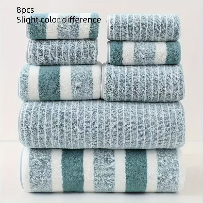Bath towel set – Luxurious coral microfiber – Ultra-soft and quick-drying – 8-piece spa comfort collection 4