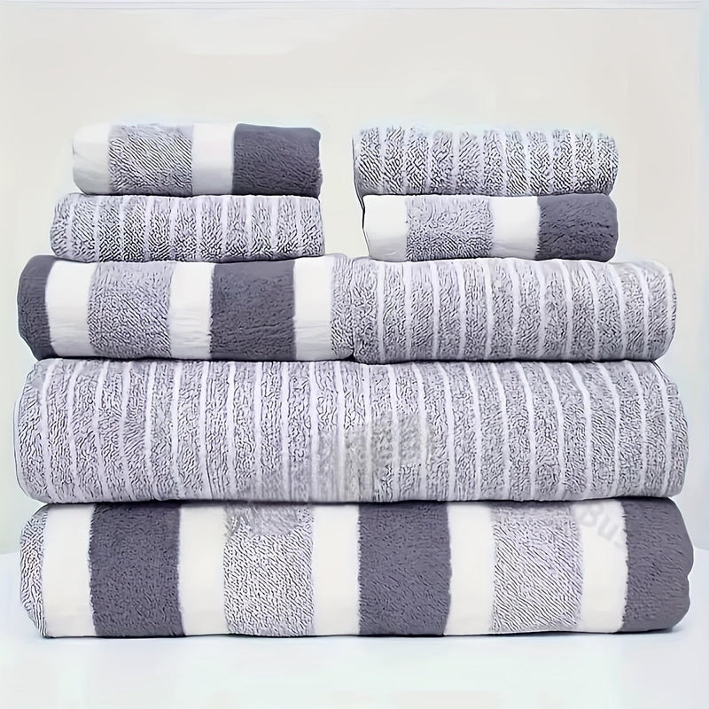 Bath towel set – Luxurious coral microfiber – Ultra-soft and quick-drying – 8-piece spa comfort collection 7