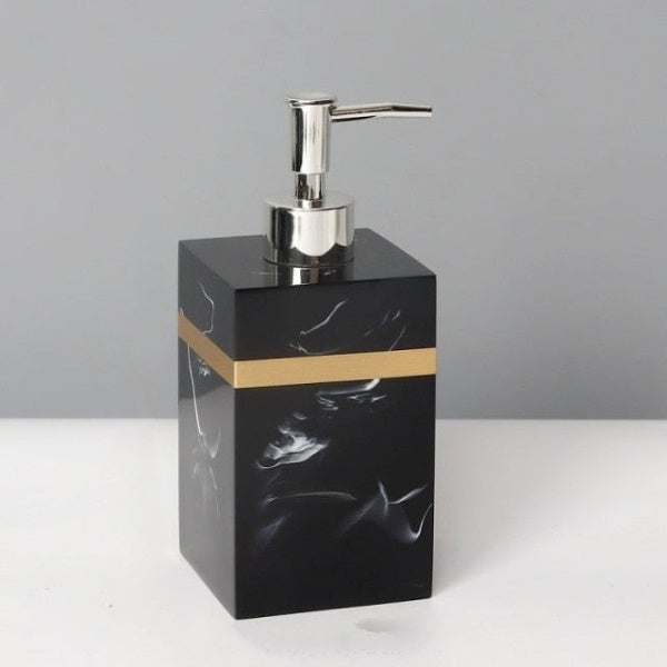 Bathroom accessories set – Elegant resin – Toothbrush holder, soap dish, cotton swab holder, tissue box cover 8