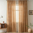 Beige Wheat Pattern Tassel Curtain – Soft Microfiber Blend for Cozy Home Décor, Ideal for Bedrooms and Lounges 0