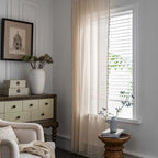 Bohemian Beige Cotton Tassel Curtain for Living Room - Hollow-Out Design, Elegant Home Decor 4