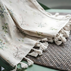 Boho Floral Lace Curtains for Living Room, Semi-Blackout, UV Resistant, 50 x 84 Inches, Beige Fringe 3