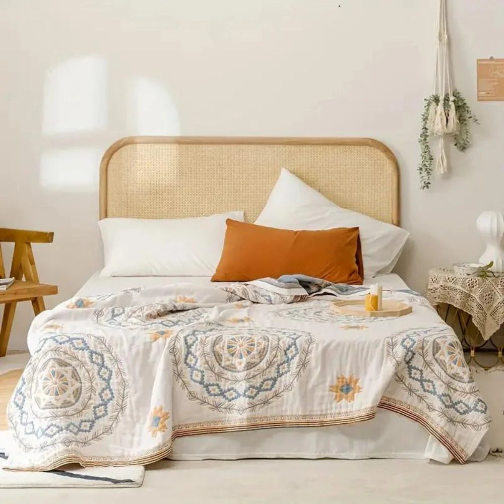 Boho Mandala Cotton Throw Blanket – Soft and Versatile 0