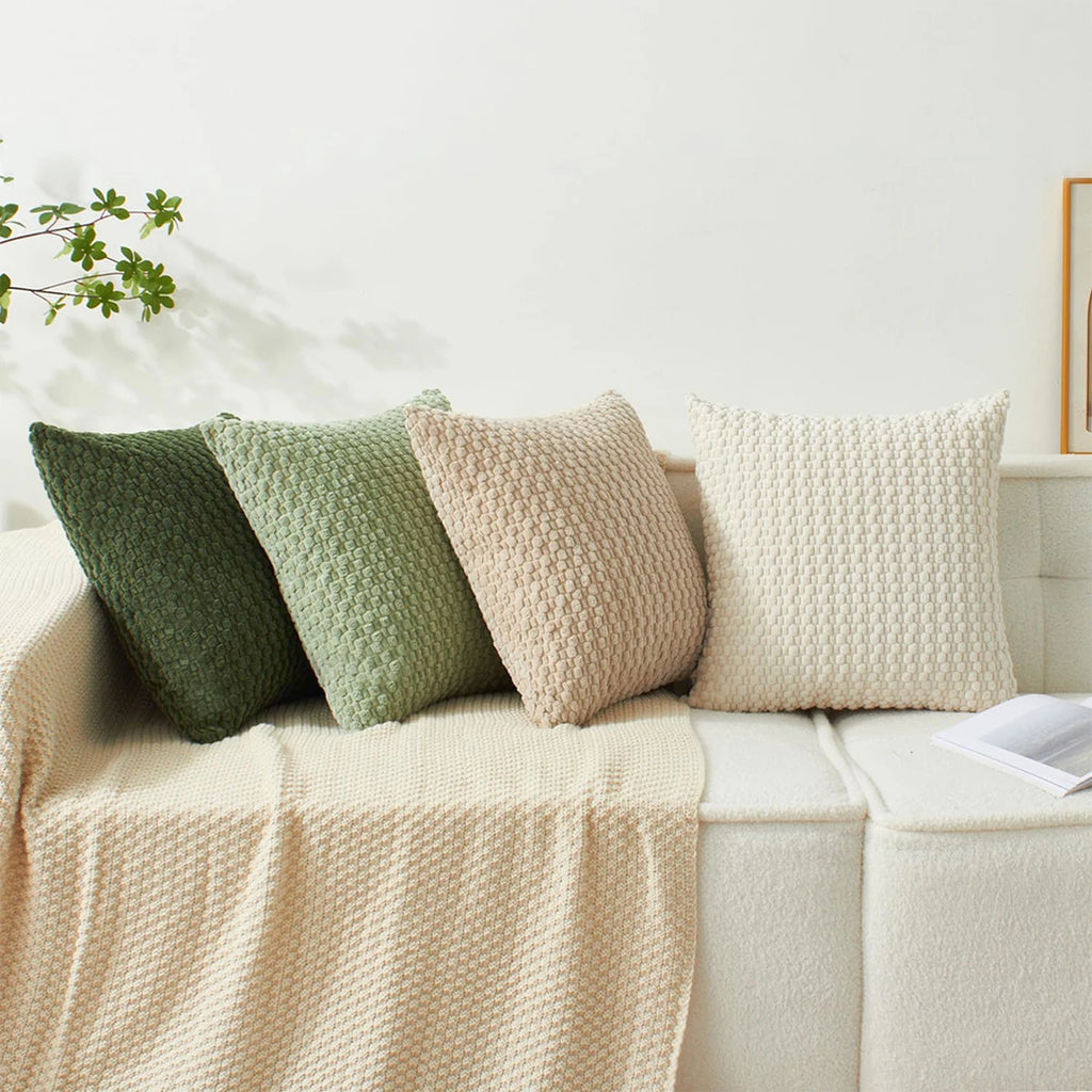 Boho striped corduroy pillow cover featuring a vibrant double-sided design. The textured fabric adds depth, while the warm color palette enhances any decor. 5