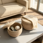 Boho Wicker Storage Basket with Lid – Round Jewelry Organizer for Home Decor, Durable Jute Cotton, Stylish and Versatile 4