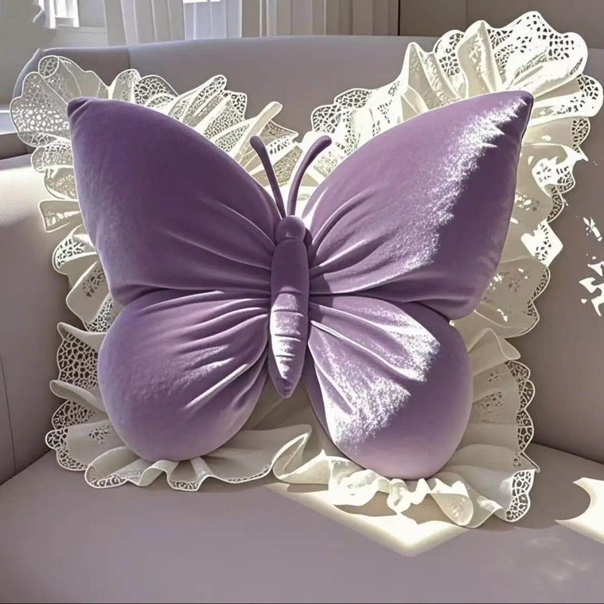 Bow pillow – Soft plush – Pink and beige – Versatile cushion for home, office, or car – 18 x 18 in 4