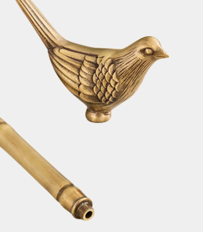 Brass paper towel holder – Elegant golden finish – Bird finial design – Stylish kitchen or bathroom accent 5