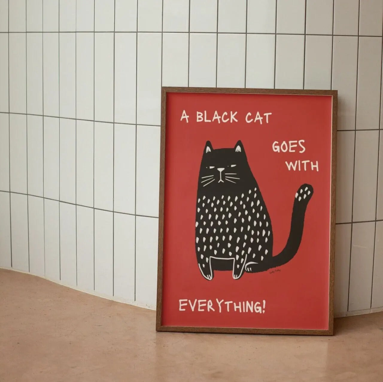 Canvas prints – Premium black polyester – Playful cat design – Unique wall art for home or café décor 1