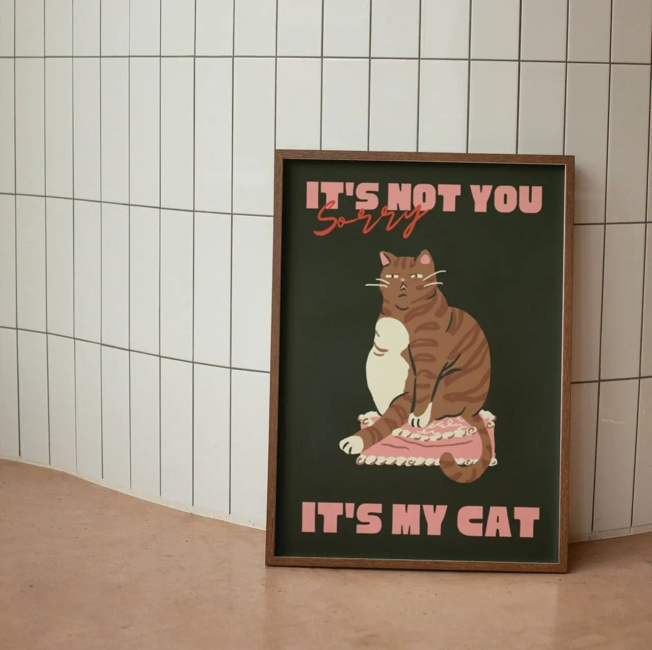 Canvas prints – Premium black polyester – Playful cat design – Unique wall art for home or café décor 8