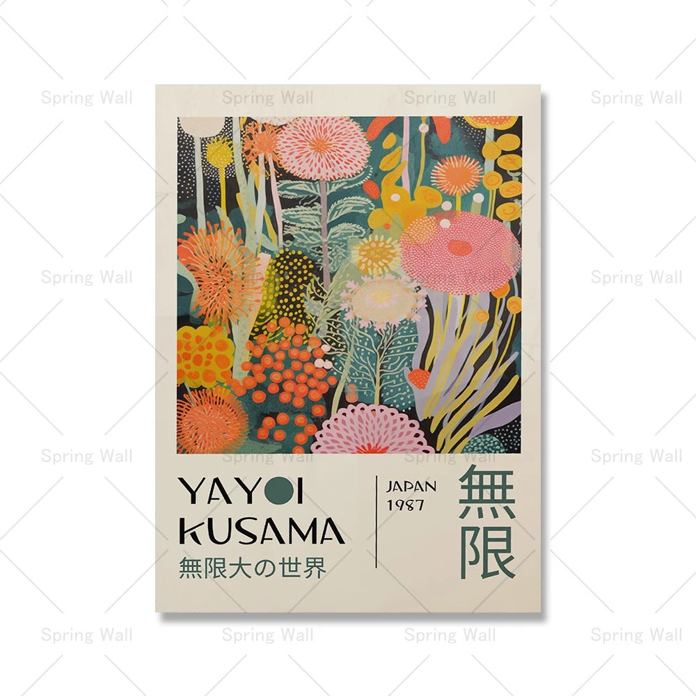 Canvas wall art – Vibrant abstract design – Yayoi Kusama style – Unique home decor piece 4