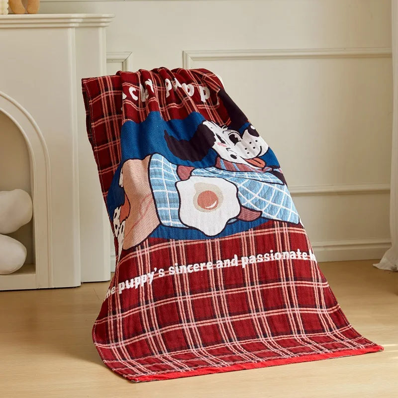 Cartoon Gauze Bath Towel, Soft 4-Layer Cotton, 31.5x63 Inches, Fun Design for Kids and Adults 10