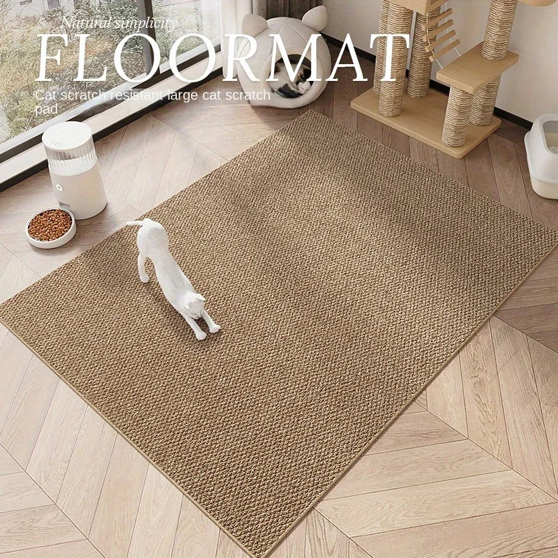 Durable polyester cat scratching pad featuring a stylish design, perfect for keeping your feline friend entertained while protecting your furniture. Neutral color complements any home decor. 0