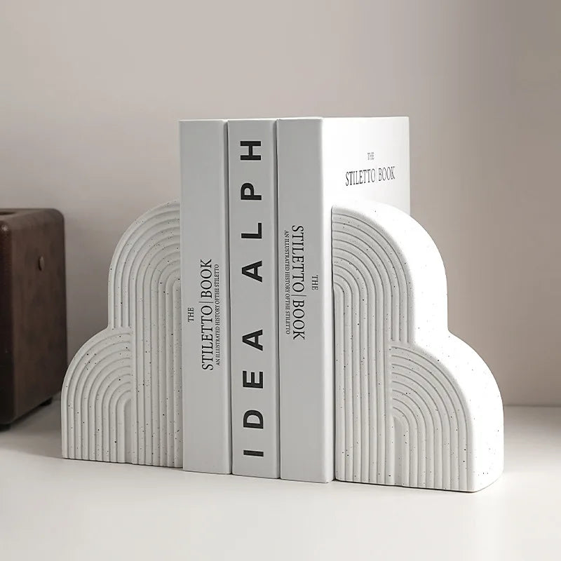 Ceramic bookends – Nordic design – Elegant home decor for living room or office 0