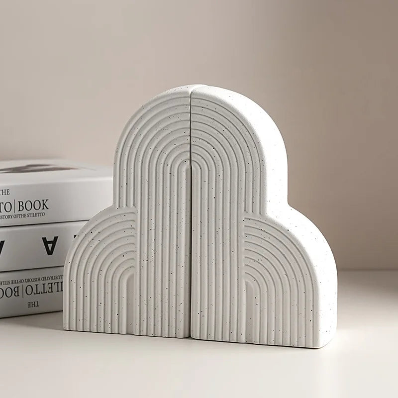 Ceramic bookends – Nordic design – Elegant home decor for living room or office 2