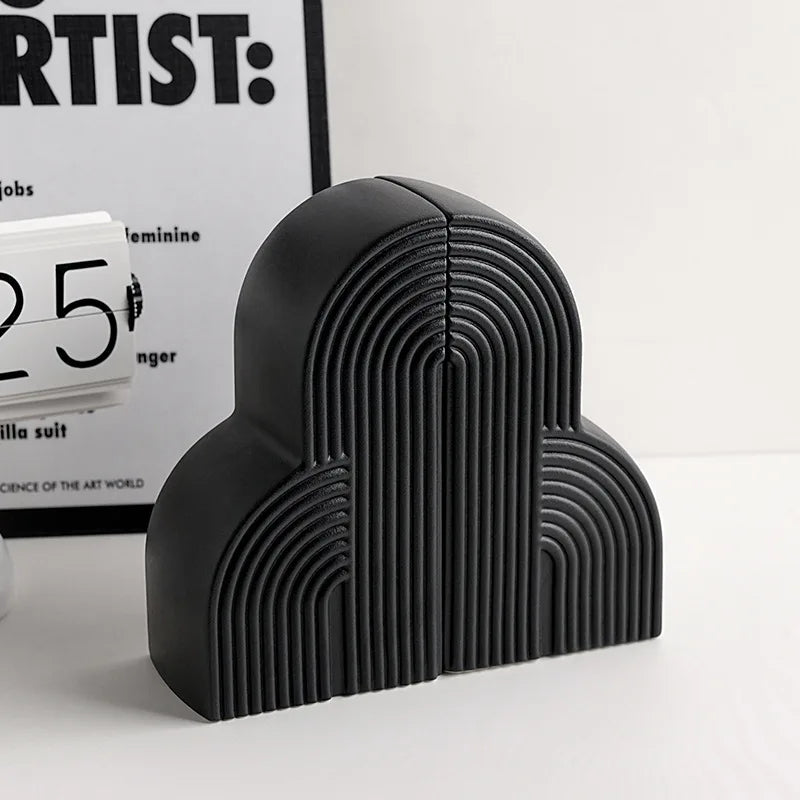 Ceramic bookends – Nordic design – Elegant home decor for living room or office 3
