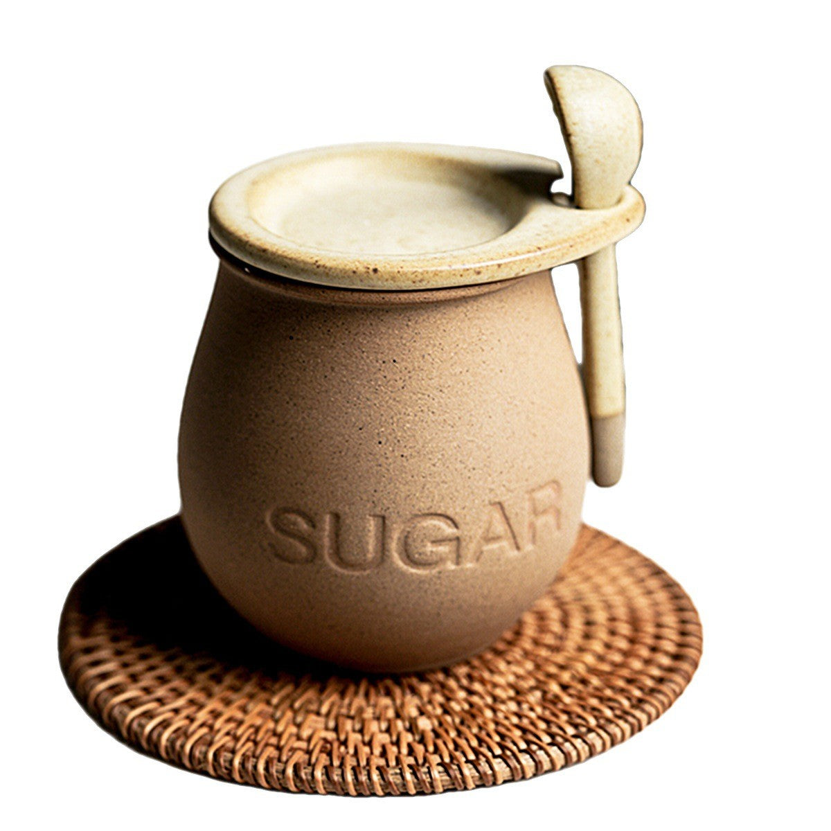 Ceramic canister set – Japanese-inspired design – Sugar and salt jars – Includes lid and spoon – 15.2 oz capacity 3