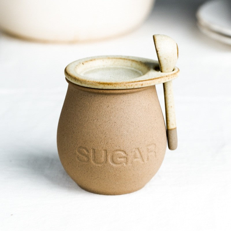 Ceramic canister set – Japanese-inspired design – Sugar and salt jars – Includes lid and spoon – 15.2 oz capacity 6