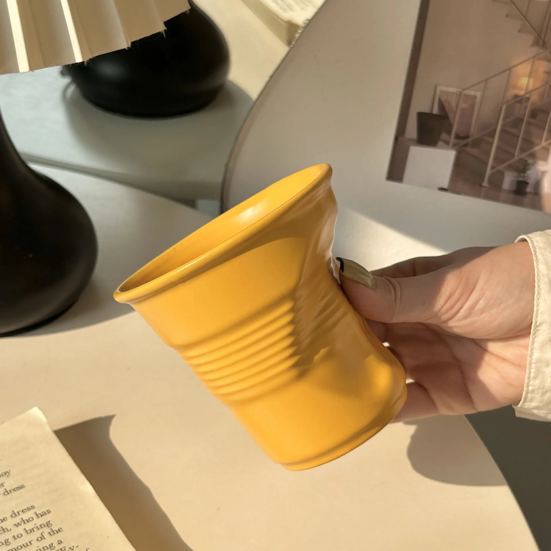 Ceramic coffee cup – Irregular design – Stylish home and office tumbler – 200/400 ml capacity 7
