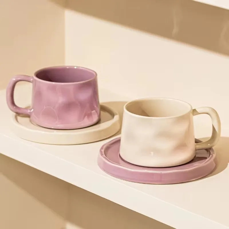 Ceramic coffee mug – Classic white – 300 ml – Includes saucer – Perfect for home or office 0