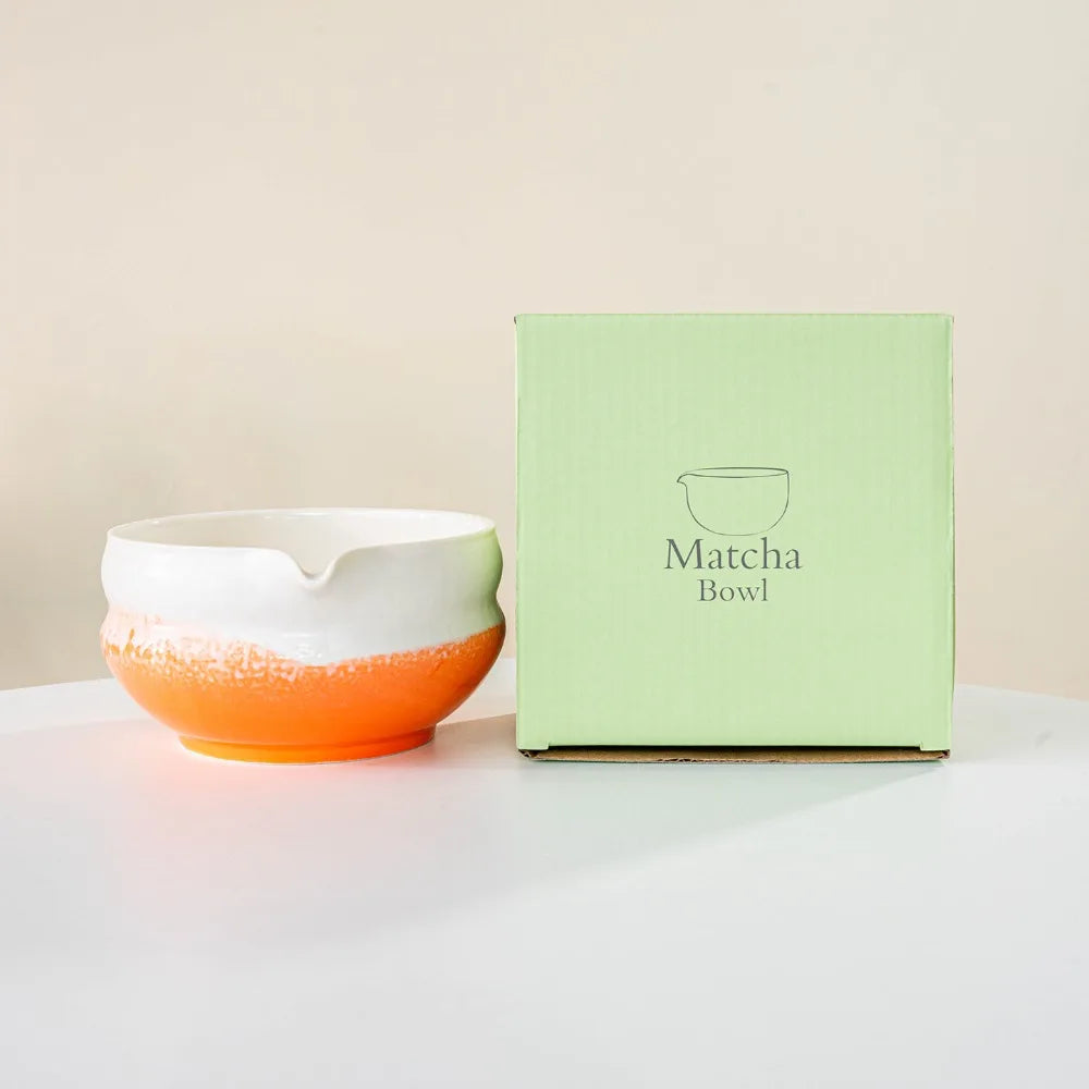 Ceramic matcha bowl with spout – Multicolored design – Perfect for tea lovers and Japanese matcha preparation 10