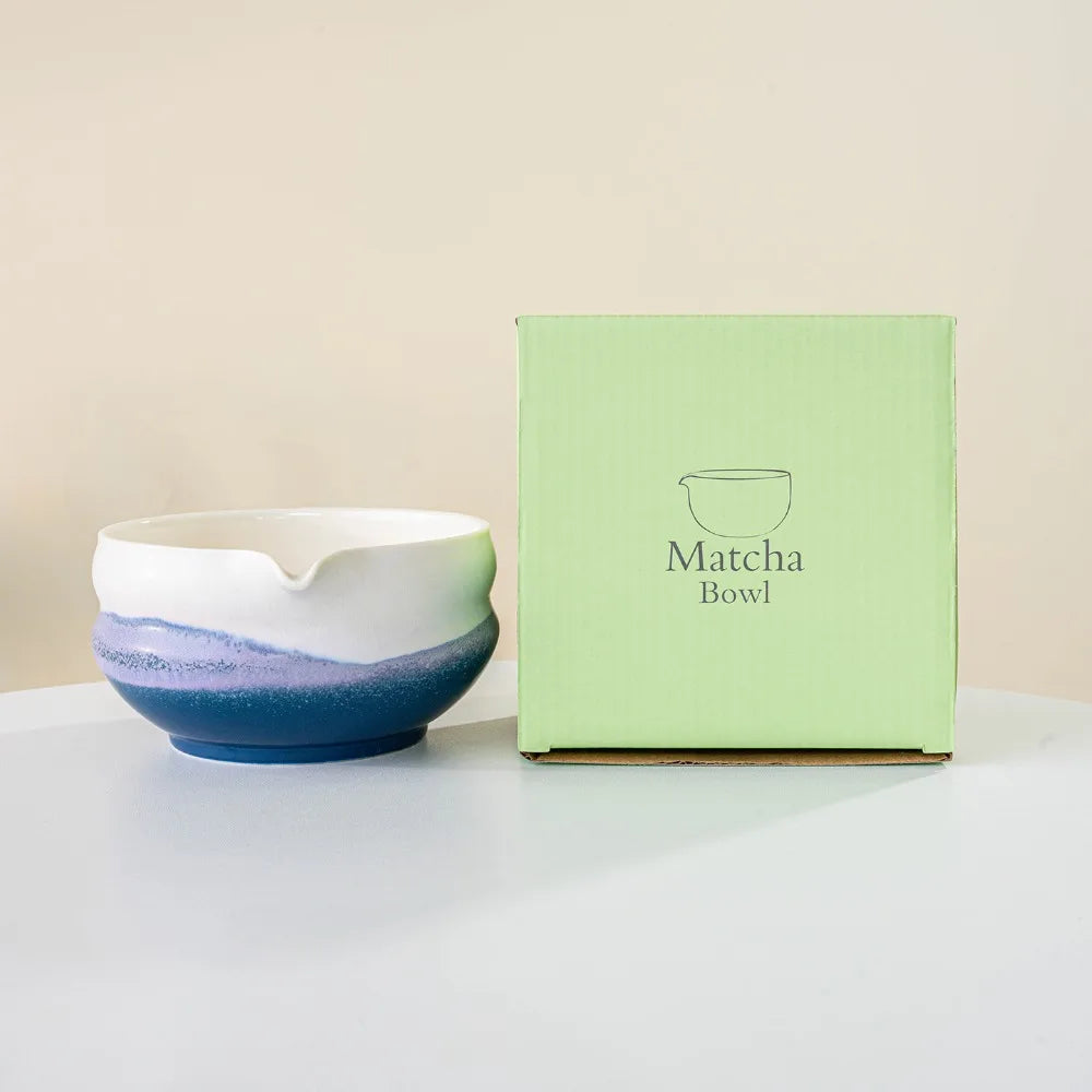 Ceramic matcha bowl with spout – Multicolored design – Perfect for tea lovers and Japanese matcha preparation 11