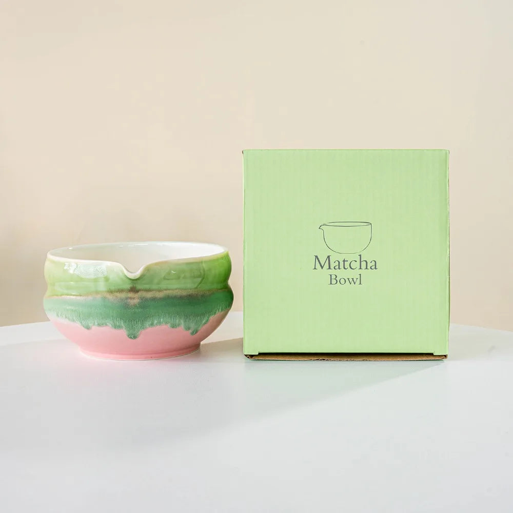 Ceramic matcha bowl with spout – Multicolored design – Perfect for tea lovers and Japanese matcha preparation 16