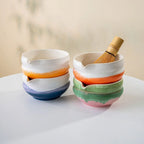 Ceramic matcha bowl with spout – Multicolored design – Perfect for tea lovers and Japanese matcha preparation 3