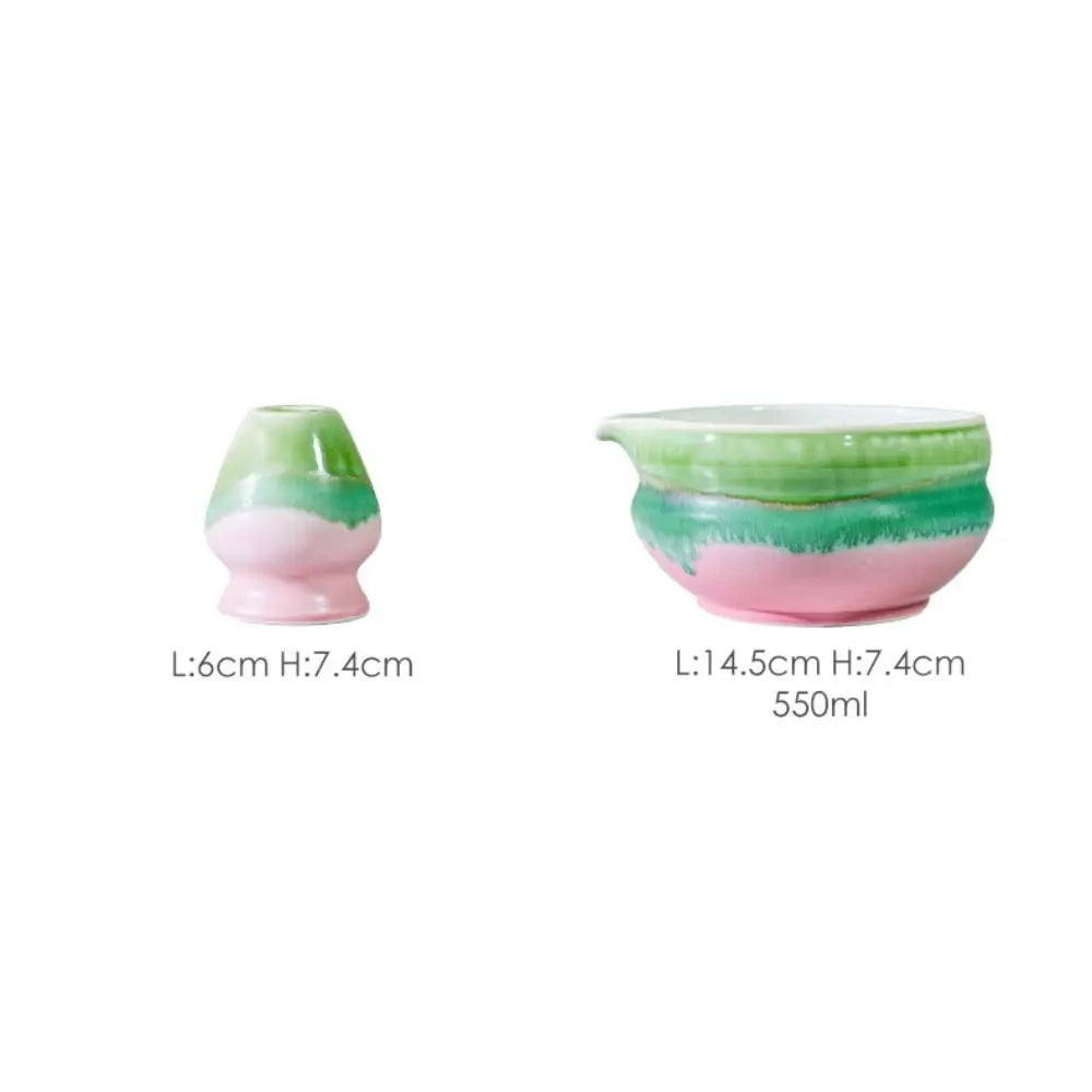 Ceramic matcha bowl with spout – Multicolored design – Perfect for tea lovers and Japanese matcha preparation 5