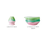 Ceramic matcha bowl with spout – Multicolored design – Perfect for tea lovers and Japanese matcha preparation 5