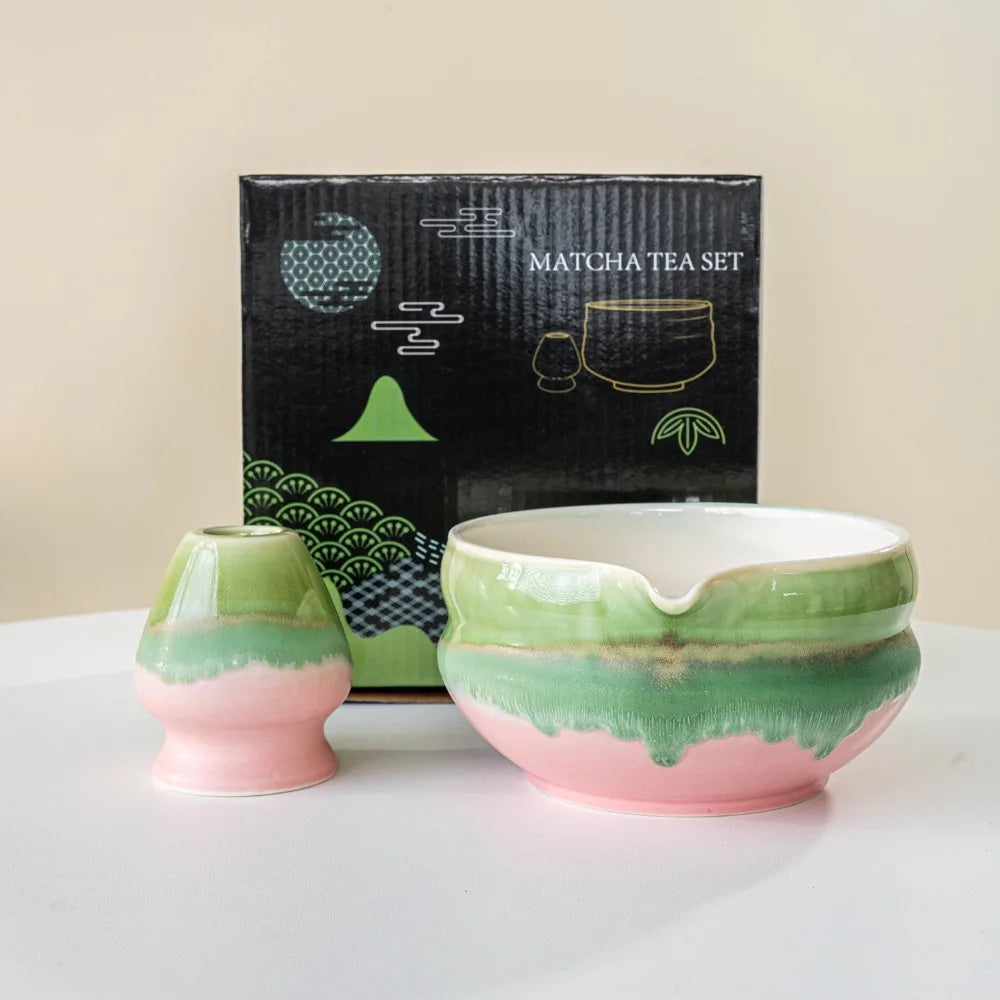 Ceramic matcha bowl with spout – Multicolored design – Perfect for tea lovers and Japanese matcha preparation 7