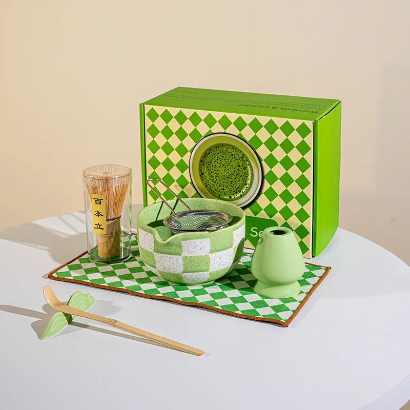 Ceramic matcha tea set – 8-piece Japanese-style – Includes bowl, whisk, and utensils – Perfect gift for tea lovers 15