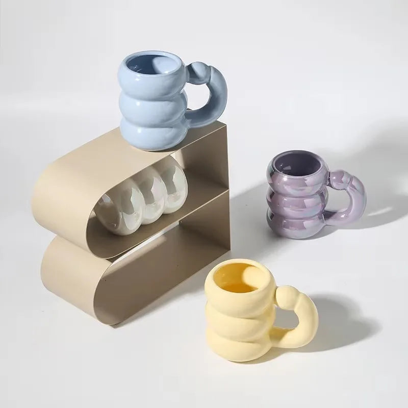 Ceramic mug – Chubby design – Multiple colors – Nordic style for home or office – 14.2 fl oz 1