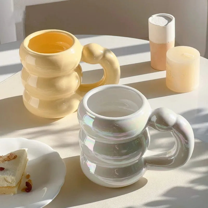 Ceramic mug – Chubby design – Multiple colors – Nordic style for home or office – 14.2 fl oz 2