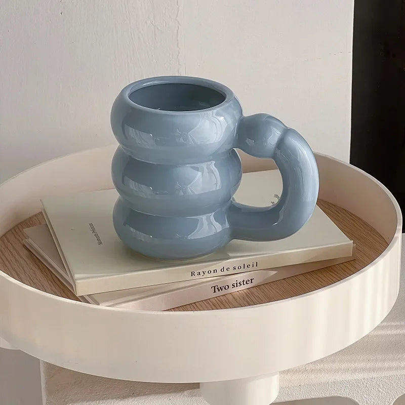 Ceramic mug – Chubby design – Multiple colors – Nordic style for home or office – 14.2 fl oz 7