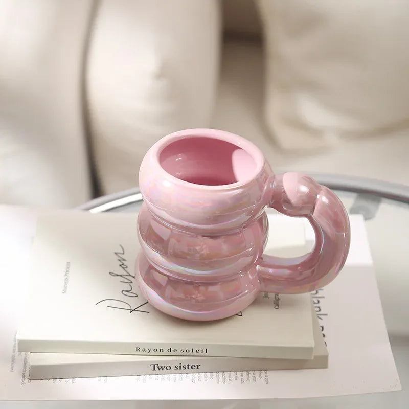 Ceramic mug – Chubby design – Multiple colors – Nordic style for home or office – 14.2 fl oz 9