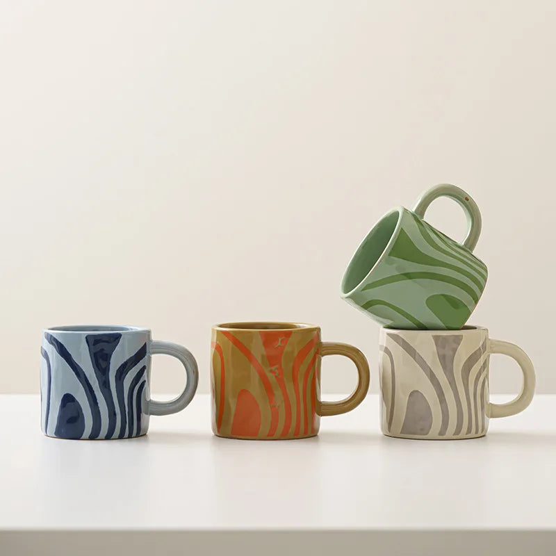 Ceramic mug – Geometric art design – Stylish and versatile – Perfect for coffee or tea – Dishwasher and microwave safe 0