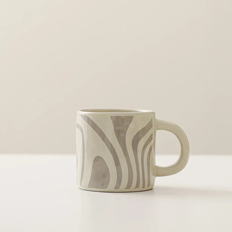 Ceramic mug – Geometric art design – Stylish and versatile – Perfect for coffee or tea – Dishwasher and microwave safe 6