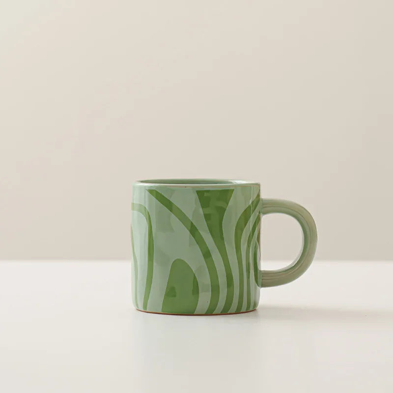 Ceramic mug – Geometric art design – Stylish and versatile – Perfect for coffee or tea – Dishwasher and microwave safe 8