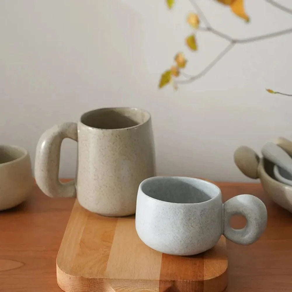 Ceramic mug – Handcrafted pottery – Minimalist beige design – Perfect for coffee and tea 2