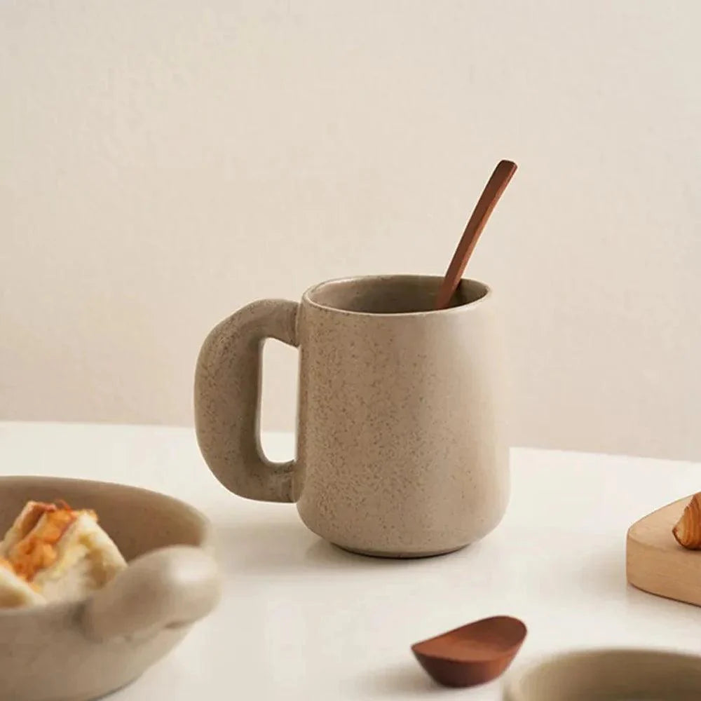 Ceramic mug – Handcrafted pottery – Minimalist beige design – Perfect for coffee and tea 4