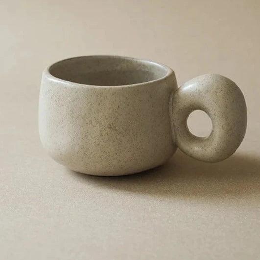 Ceramic mug – Handcrafted pottery – Minimalist beige design – Perfect for coffee and tea 5