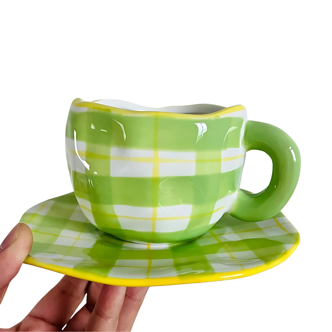 Ceramic mug – Handmade and hand-painted – 250ml – Elegant pottery design for tea or coffee 7