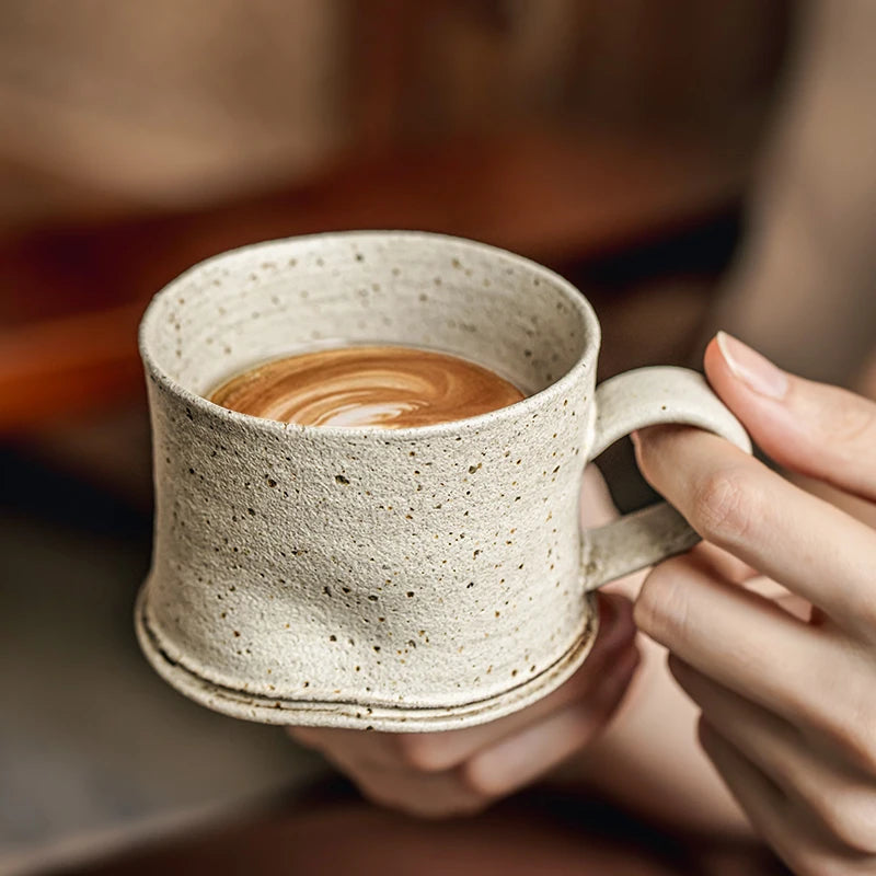 Ceramic mug – Handmade pottery – Vintage design – 200 ml – Perfect for home or office 0