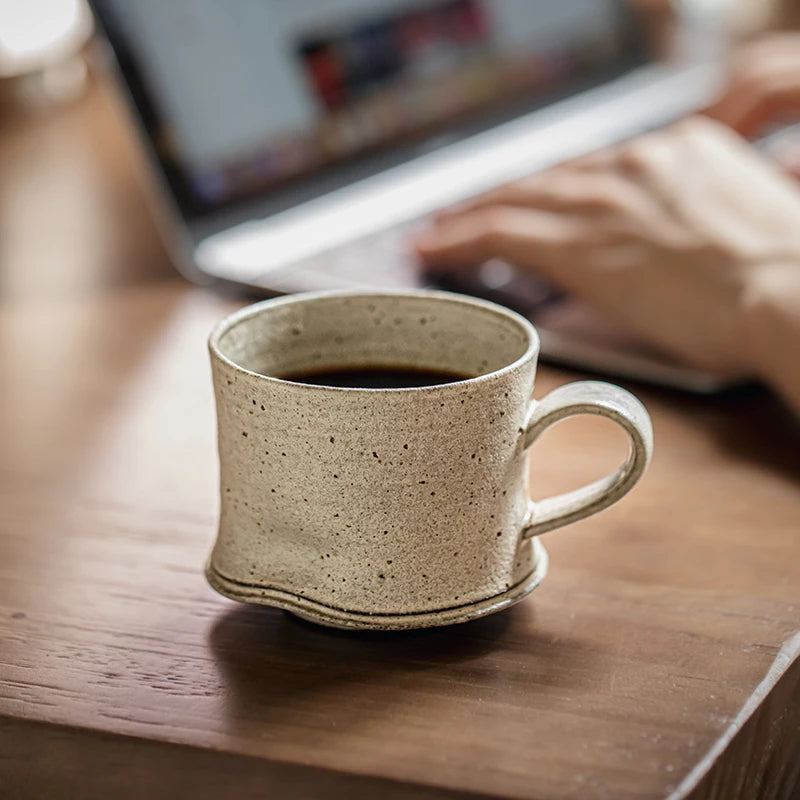 Ceramic mug – Handmade pottery – Vintage design – 200 ml – Perfect for home or office 3