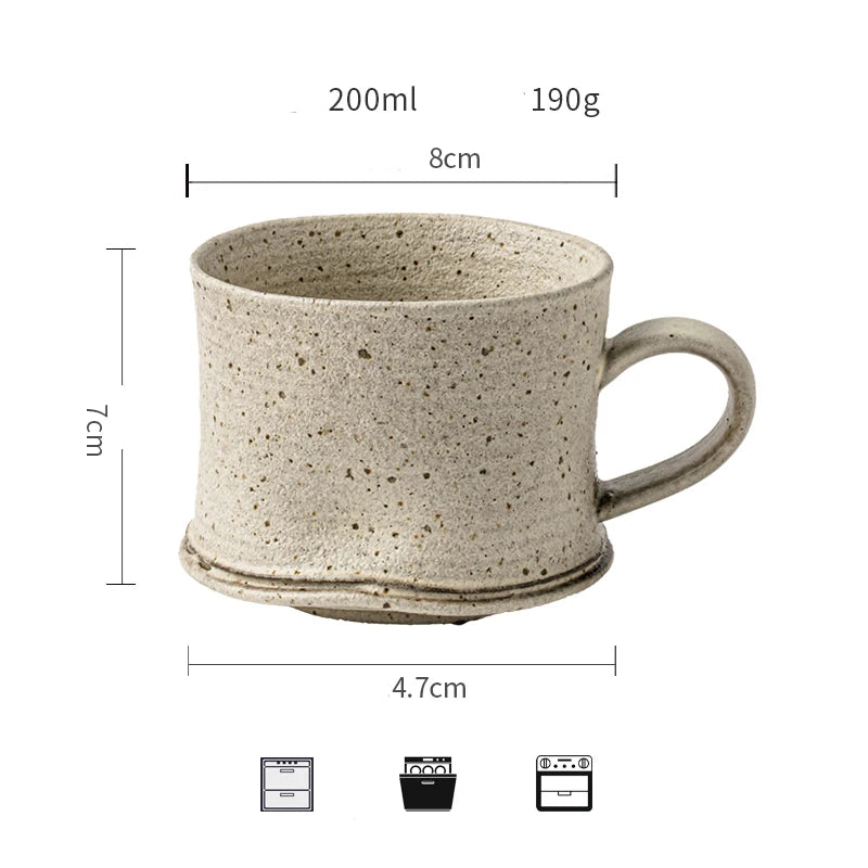 Ceramic mug – Handmade pottery – Vintage design – 200 ml – Perfect for home or office 5